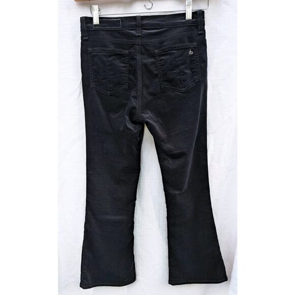 Rag & Bone Womens 10 Inch Crop Flare Black Velvet Jeans Pants Size 27 Hi-rise - Picture 2 of 9